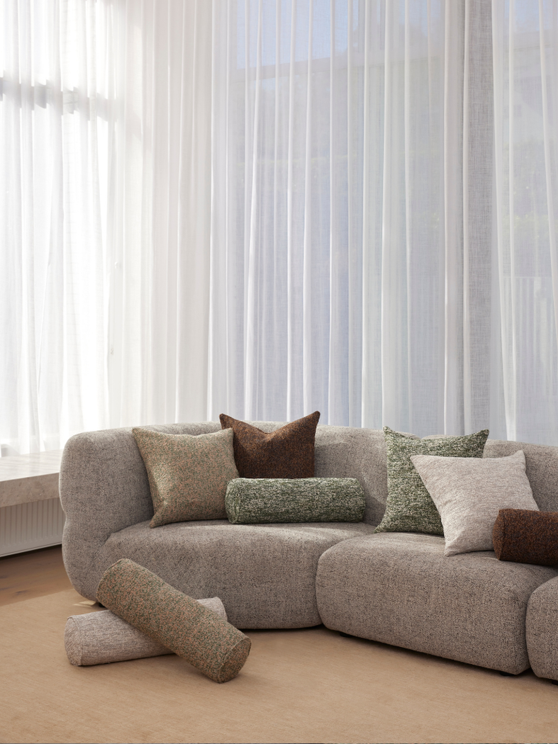 Koba Boucle Bolster Cushion Brown