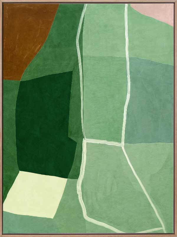 Geometry III - Oak Box Frame Canvas