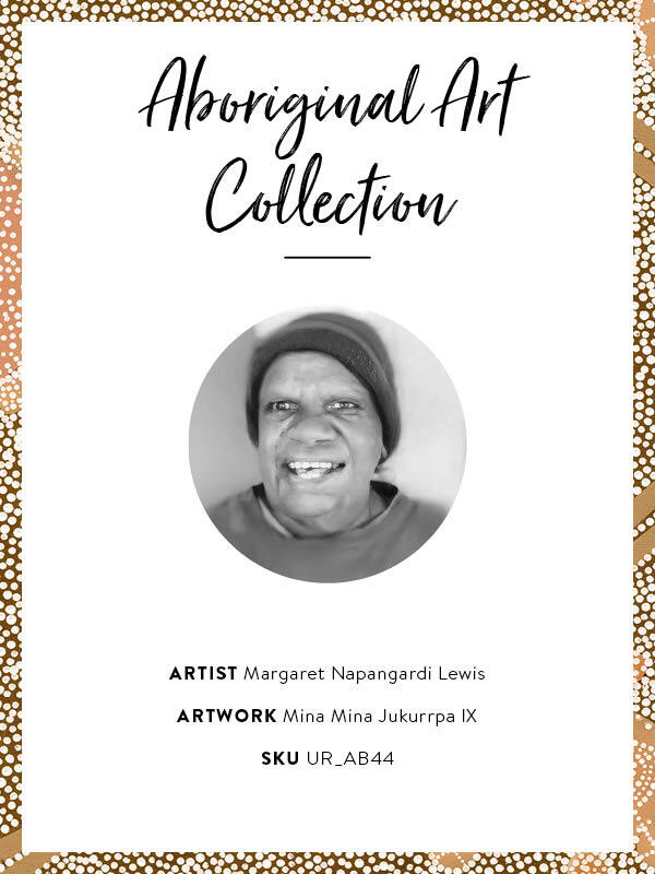 Mina Mina Jukurrpa IX - Oak Box Frame Canvas