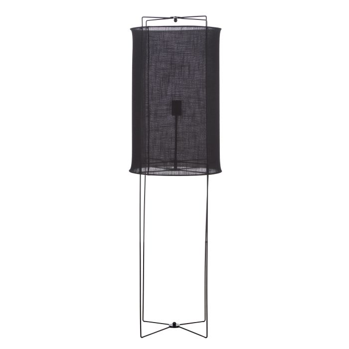 Paden Linen Floor Lamp Black