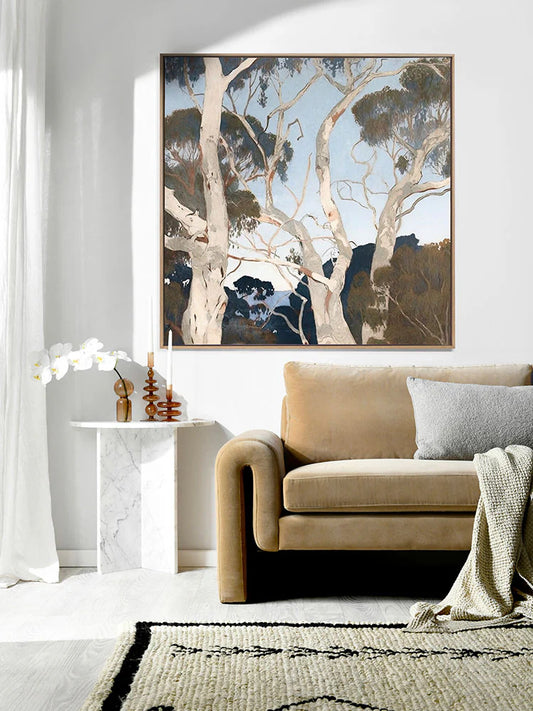 Up There I - Oak Box Frame Canvas