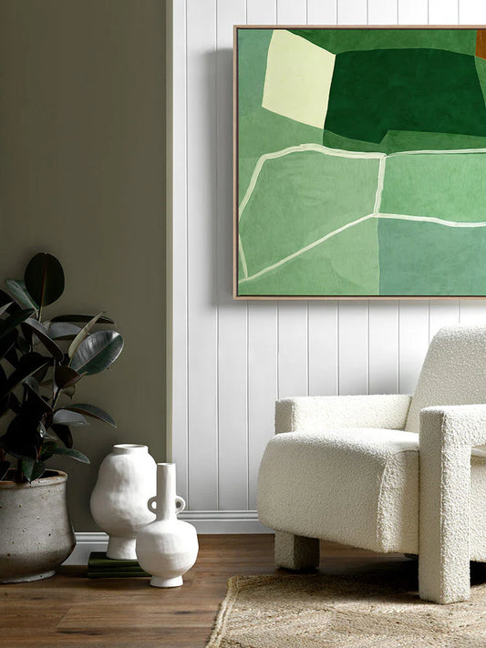 Geometry III - Oak Box Frame Canvas