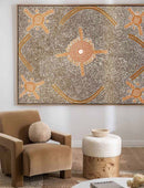 Mina Mina Jukurrpa IX - Oak Box Frame Canvas