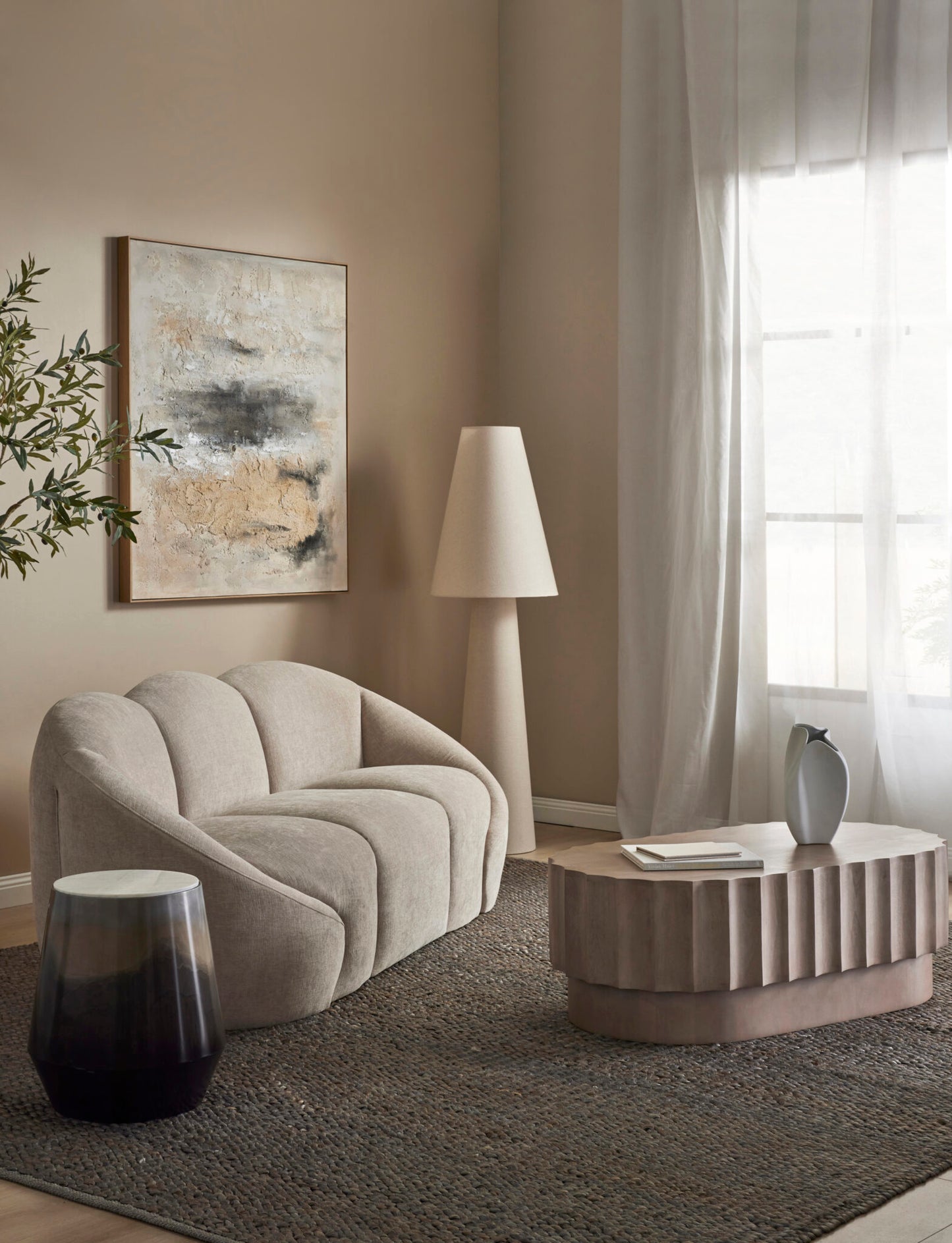 Carrington Linen Floor Lamp