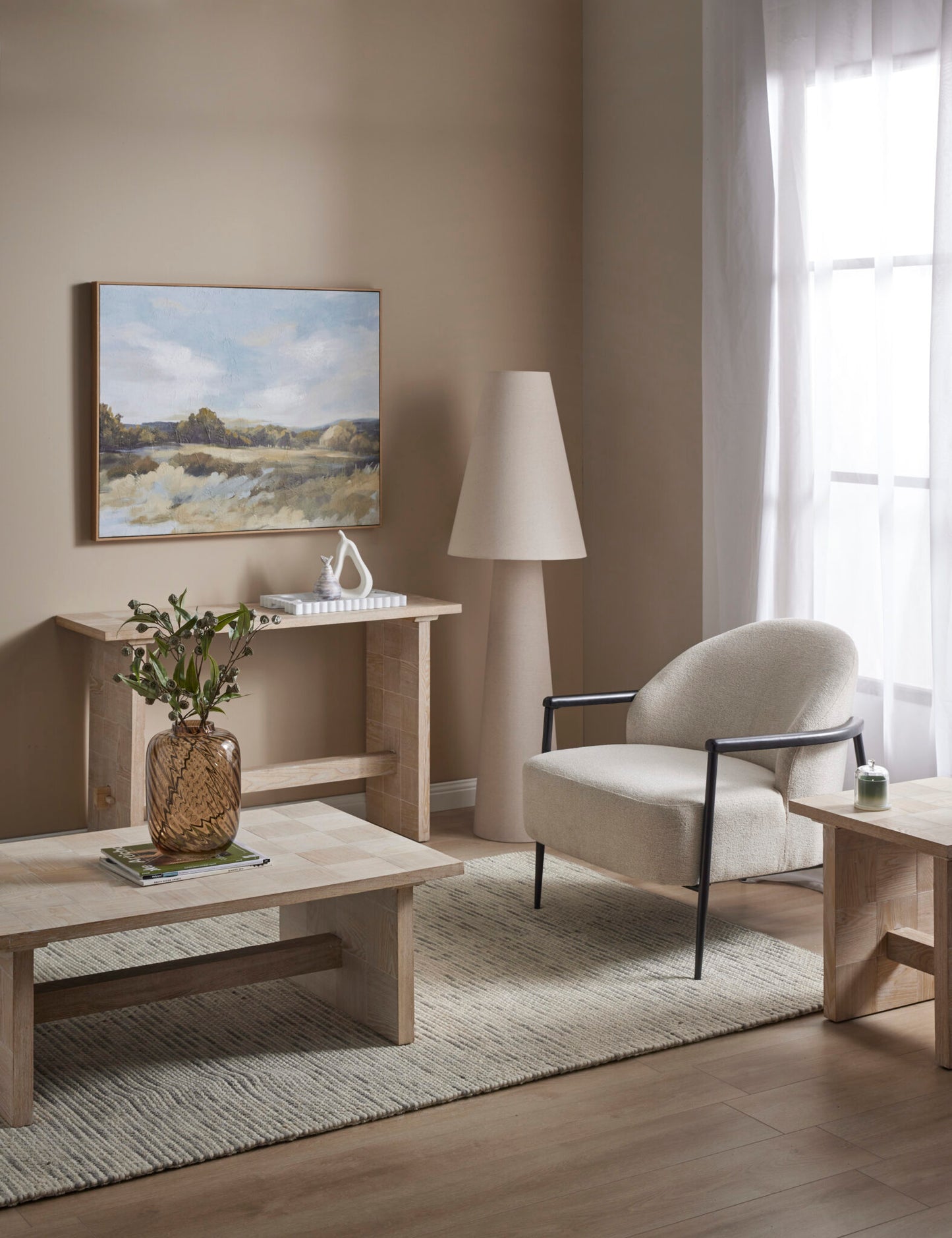 Carrington Linen Floor Lamp