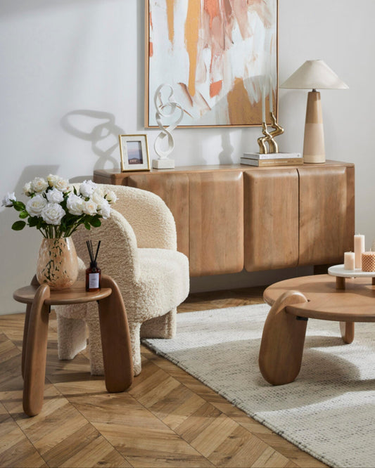 Kidney Leg Wooden Side Table