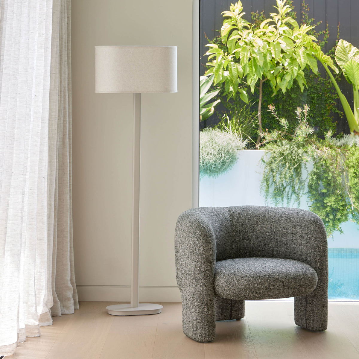 Haven Floor Lamp Natural & Beige
